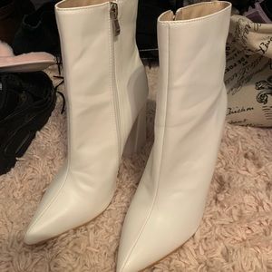 White Heel Boots